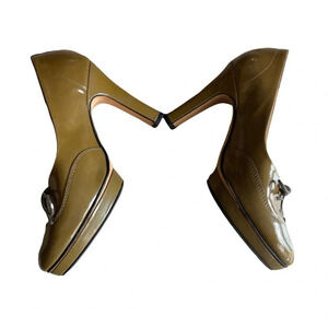 REPETTO Taupe Patent Leather Classic Platform Shoes Size 35/5